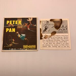 Vintage Peter Pan View-Master 3 Reel Set Booklet Packet Sawyer's Disney Stained